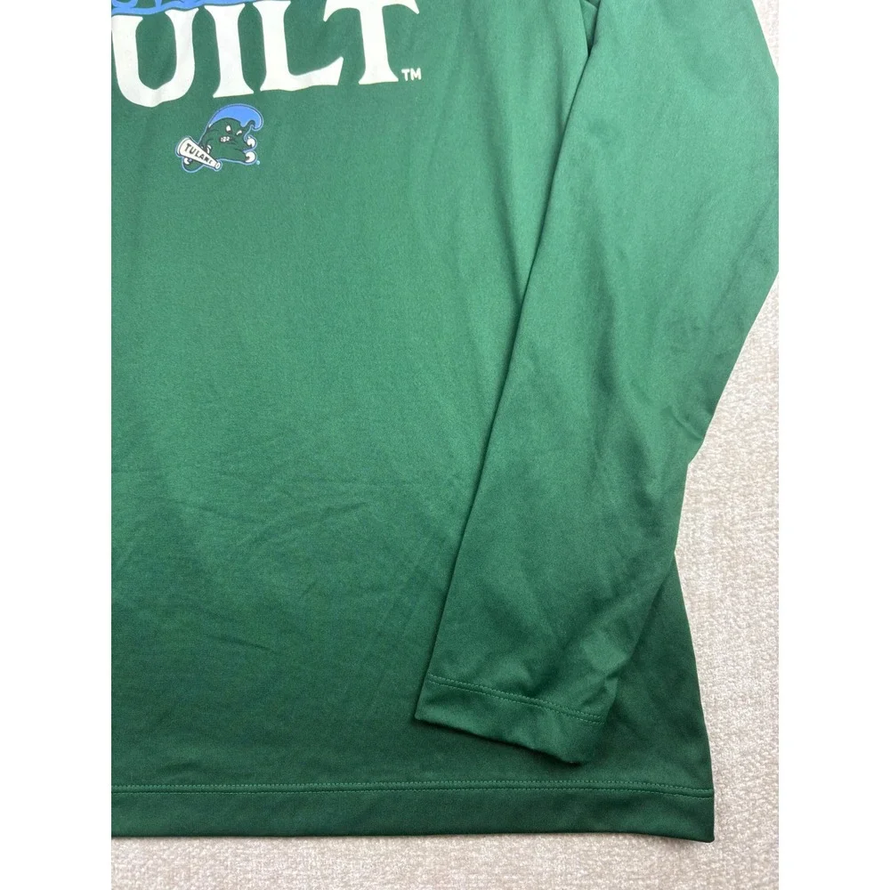 Nike Mens Tulane Green Wave NOLA Built Dri-FIT Long Sleeve Shirt Green Small